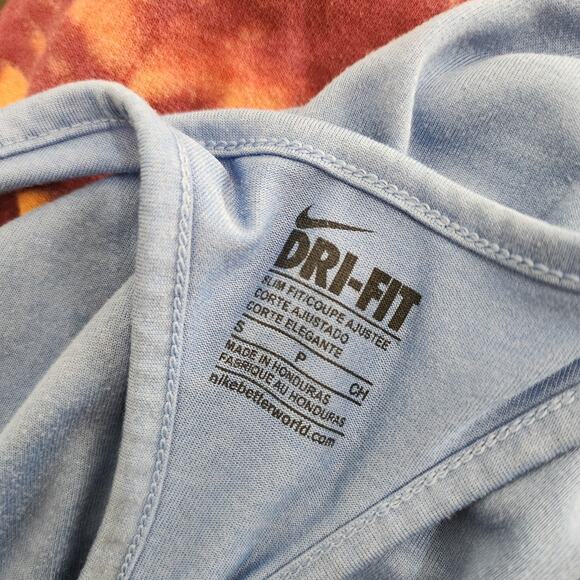 Nike Womens Dri Fit Sleeveless Shirt Tank Top Blue Size Small Racer Back Loose - Picture 5 of 6